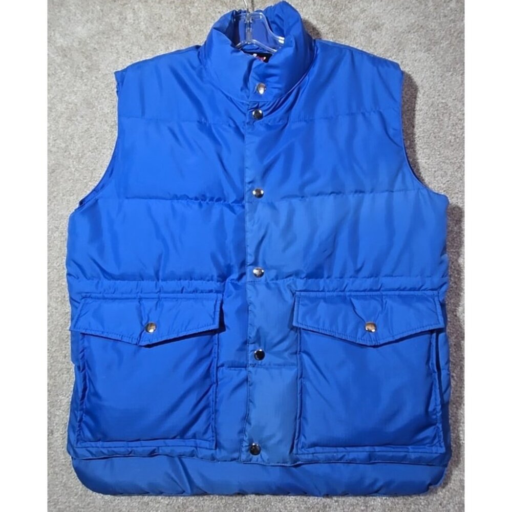 Vintage Duck Down Filled Puffer Vest Nylon Manor House Blue Korea Blue Men's M
